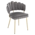 Valleno Accent Chair - Gray Velvet - Golden Finish Feet