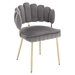 Valleno Accent Chair - Gray Velvet - Golden Finish Feet - CAB3745