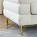 Ixalan 60" Oversized 2 Seater Sectional Loveseat - Ivory Teddy Fabric - Gold Polished Metal Legs - CAB3746