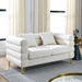 Ixalan 60" Oversized 2 Seater Sectional Loveseat - Ivory Teddy Fabric - Gold Polished Metal Legs - CAB3746