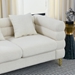 Ixalan 60" Oversized 2 Seater Sectional Loveseat - Ivory Teddy Fabric - Gold Polished Metal Legs - CAB3746