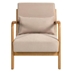 Tallahassee Leisure Chair with Solid Wood Armrest and Feet - Beige Linen Fabric - Mid-Century Modern Accent Sofa