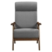 Vitalys Accent Chair - Gray Textured Fabric - Solid Rubberwood Frame - Walnut Finish - CAB3760