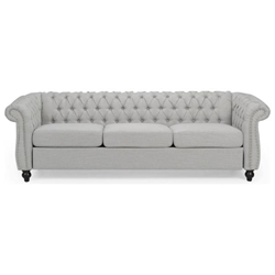 Rhapsod 84" 3 Seater Sofa - Grey Fabric - Classic Design 