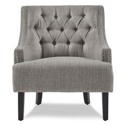 Orchard Accent Chair - Textured Taupe Fabric - Black Finish Legs 