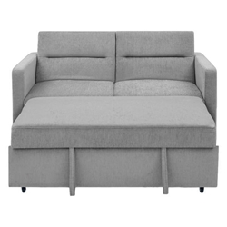 Cairnwall Sofa Bed with Pull-out Bed - Grey Chenille - Solid Wood Frame 