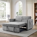 Cairnwall Sofa Bed with Pull-out Bed - Grey Chenille - Solid Wood Frame - CAB3770