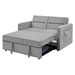 Cairnwall Sofa Bed with Pull-out Bed - Grey Chenille - Solid Wood Frame - CAB3770