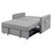 Cairnwall Sofa Bed with Pull-out Bed - Grey Chenille - Solid Wood Frame - CAB3770