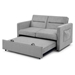 Cairnwall Sofa Bed with Pull-out Bed - Grey Chenille - Solid Wood Frame - CAB3770