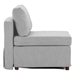 Davenport 61" 2 Seater Sectional Loveseat with 1 Ottoman - Light Grey Linen Fabric - Rubberwood Frame - CAB3774