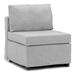 Davenport 61" 2 Seater Sectional Loveseat with 1 Ottoman - Light Grey Linen Fabric - Rubberwood Frame - CAB3774