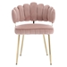 Valleno Accent Chair - Pink Velvet - Golden Finish Feet - CAB3788