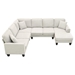 Ottawa 108" U-Shaped Sectional Sofa - 7-Seater with 3 Pillows - Beige - CAB3808