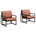 Elegance Modern Fashion Armchair with Metal Frame - Brown Polyurethane Leather