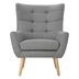 Echo Falls Mid-Century Modern Club Chair - Grey - Rubberwood Legs