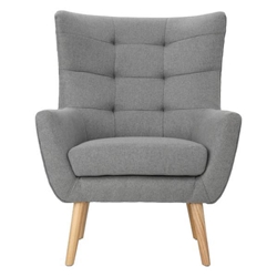 Echo Falls Mid-Century Modern Club Chair - Grey - Rubberwood Legs 