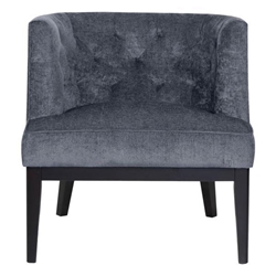 Xenia Accent Chair - Charcoal Fabric - Rubberwood Frame 