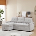 Yota 78" Reclining Sofa - 3 Seater with Pull-Out Sofa Bed - Light Grey Chenille Fabric - CAB3832