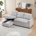 Yota 78" Reclining Sofa - 3 Seater with Pull-Out Sofa Bed - Light Grey Chenille Fabric - CAB3832