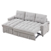 Yota 78" Reclining Sofa - 3 Seater with Pull-Out Sofa Bed - Light Grey Chenille Fabric - CAB3832