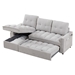 Yota 78" Reclining Sofa - 3 Seater with Pull-Out Sofa Bed - Light Grey Chenille Fabric - CAB3832