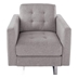 Florin 33.5" Beige Linen Fabric Armchair with Metal Legs - Side Pockets - and Pillow