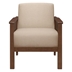 Harviston Accent Chair - Luxurious Brown Upholstery - Wooden Arms