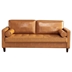 Elyria Mid-Century Modern Vegan Leather Sofa - Yellow Brown