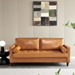 Elyria Mid-Century Modern Vegan Leather Sofa - Yellow Brown - CAB3840