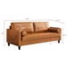 Elyria Mid-Century Modern Vegan Leather Sofa - Yellow Brown - CAB3840