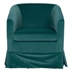 Eleganza 27" Wide Swivel Chair - Green Polyester Fabric - Pine and Plywood Frame