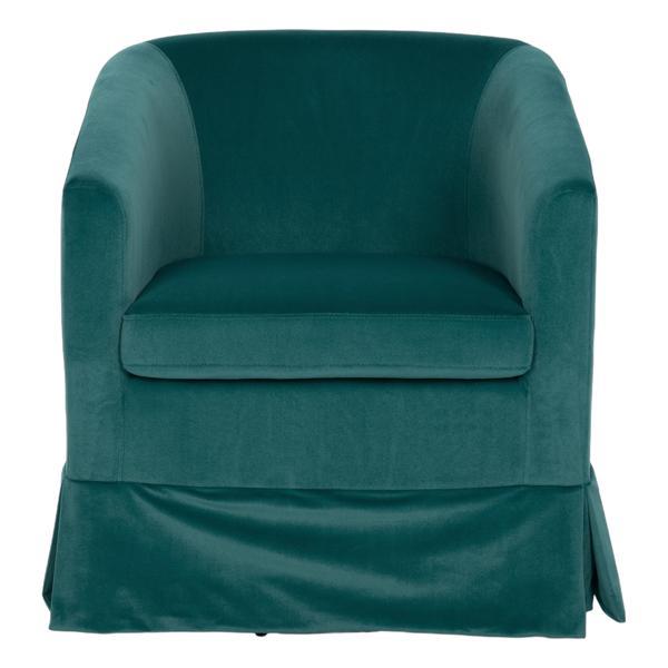 Eleganza 27" Wide Swivel Chair - Green Polyester Fabric - Pine and Plywood Frame 