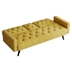 Zenitha 72" Sofa Bed with Armrests and Nail Head Trim - Yellow Velvet - Black Plastic and Solid Wood Legs