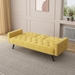 Zenitha 72" Sofa Bed with Armrests and Nail Head Trim - Yellow Velvet - Black Plastic and Solid Wood Legs - CAB3858