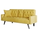 Zenitha 72" Sofa Bed with Armrests and Nail Head Trim - Yellow Velvet - Black Plastic and Solid Wood Legs - CAB3858