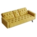 Zenitha 72" Sofa Bed with Armrests and Nail Head Trim - Yellow Velvet - Black Plastic and Solid Wood Legs - CAB3858