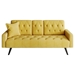 Zenitha 72" Sofa Bed with Armrests and Nail Head Trim - Yellow Velvet - Black Plastic and Solid Wood Legs - CAB3858