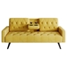 Zenitha 72" Sofa Bed with Armrests and Nail Head Trim - Yellow Velvet - Black Plastic and Solid Wood Legs - CAB3858