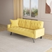 Zenitha 72" Sofa Bed with Armrests and Nail Head Trim - Yellow Velvet - Black Plastic and Solid Wood Legs - CAB3858