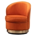 Julianna Accent Chair - Velvet Swivel - Orange - Polished Gold Base - CAB3865