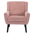 Village Green Accent Chair - Modern Ergonomics - Pink Velvet - Black Legs