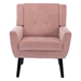 Village Green Accent Chair - Modern Ergonomics - Pink Velvet - Black Legs - CAB3866