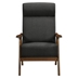 Vitalys Accent Chair - Dark Gray Textured Fabric - Solid Rubberwood Frame - Walnut Finish