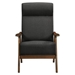 Vitalys Accent Chair - Dark Gray Textured Fabric - Solid Rubberwood Frame - Walnut Finish - CAB3882