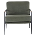 Wavexa Upholstered Mid Century Lounge Chair - Green Chenille Fabric - Metal Frame - CAB3883