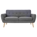 Brecken 67" Loveseat - Dark Grey Fabric - Rubberwood Legs