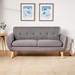 Brecken 67" Loveseat - Dark Grey Fabric - Rubberwood Legs - CAB3888