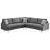 Janesville 89" L-Shaped Corner Sectional Sofa - Technical Leather - Dark Grey with Pillows