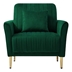 Thornton Accent Chair - Green Velvet Upholstery - Channel Tufted